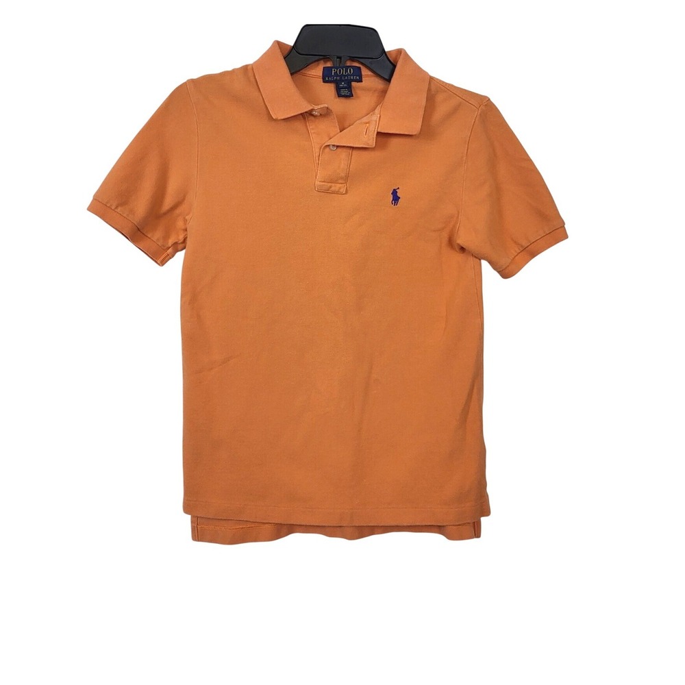 Polo‎ Ralph Lauren Boys Orange Short Sleeve Pony Logo Preppy Polo Medium 10/12